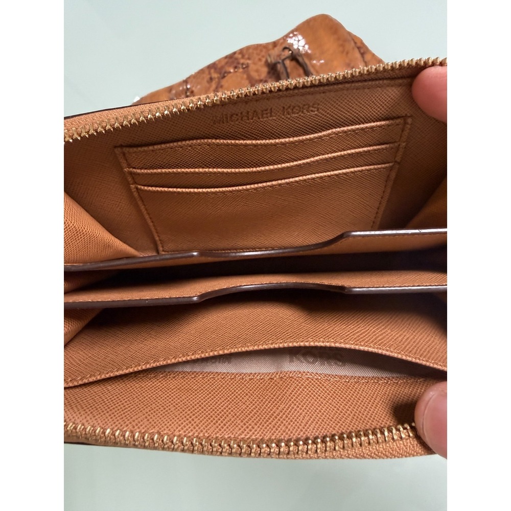 Michael Kors Faux Snake Skin Satchel Tote Bag w/Matching Wallet - Picture 7 of 13